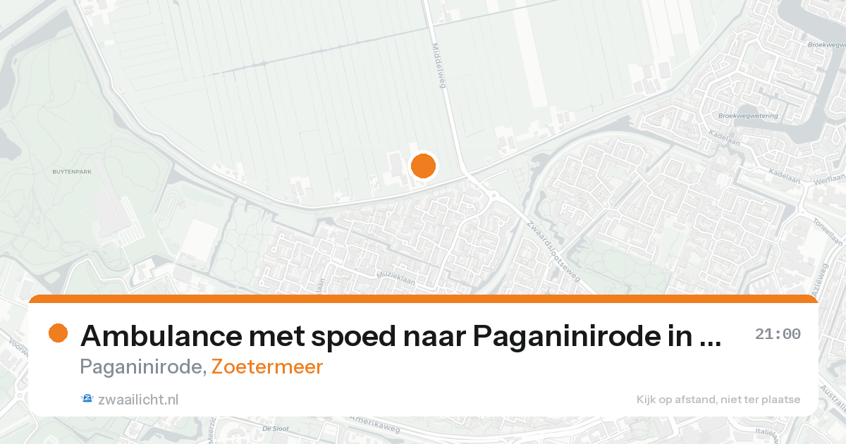 Ambulance met spoed naar Paganinirode in Zoetermeer — 15 aug 2026