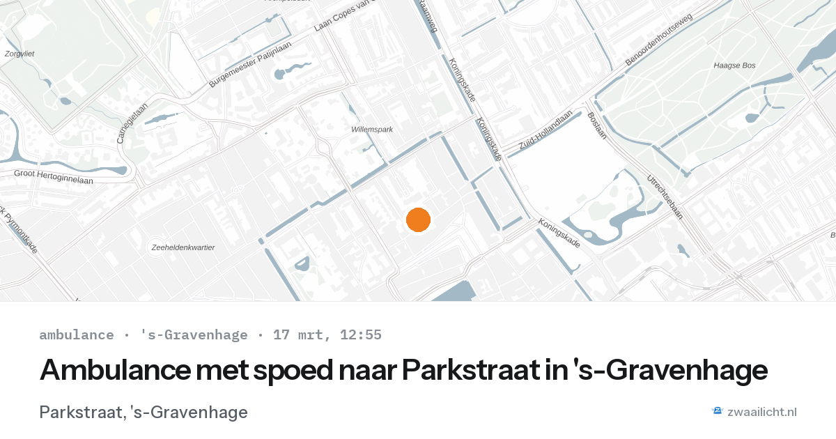 Ambulance met spoed naar Parkstraat in 's-Gravenhage — 17 mrt 2026
