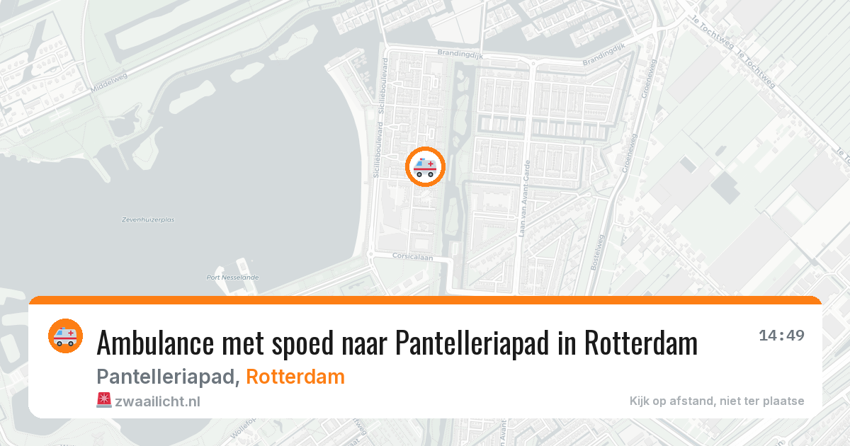 Ambulance met spoed naar Pantelleriapad in Rotterdam — 5 aug 2026