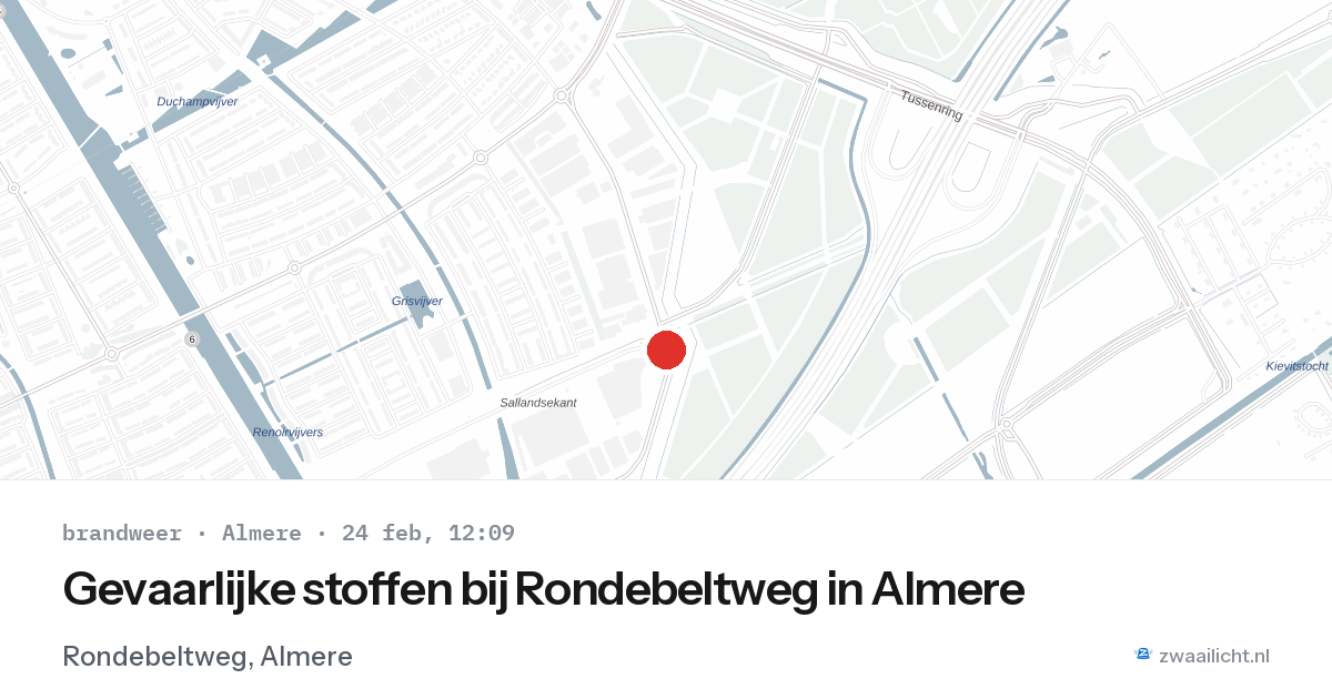 Gevaarlijke stoffen bij Rondebeltweg in Almere — 24 feb 2026