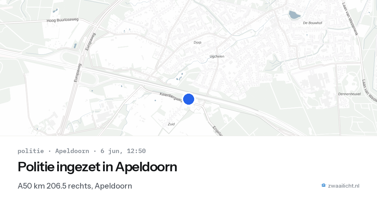 Politie ingezet in Apeldoorn — 6 jun 2026 | 🚨 Zwaailicht.nl