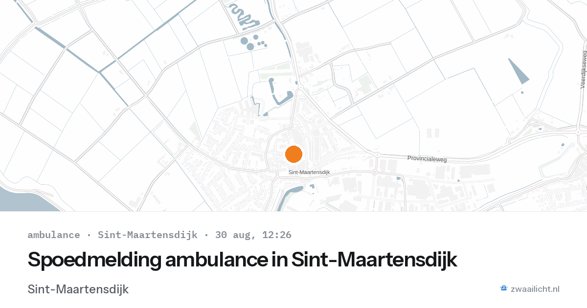 Spoedmelding ambulance in Sint-Maartensdijk — 30 aug 2026