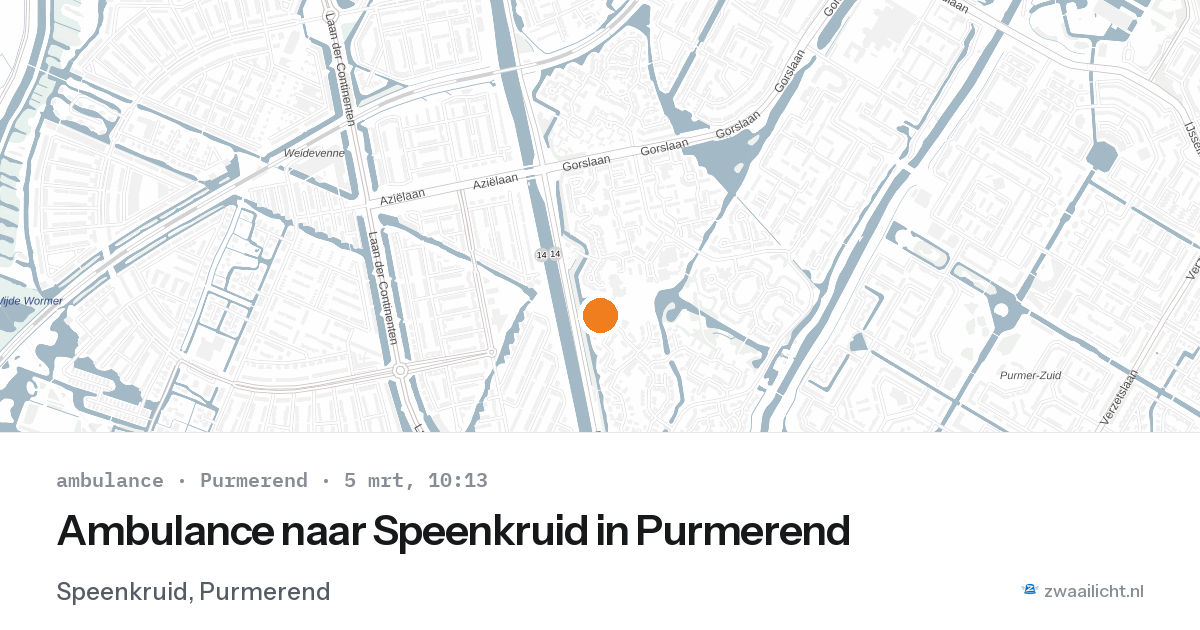 Ambulance naar Speenkruid in Purmerend — 5 mrt 2026