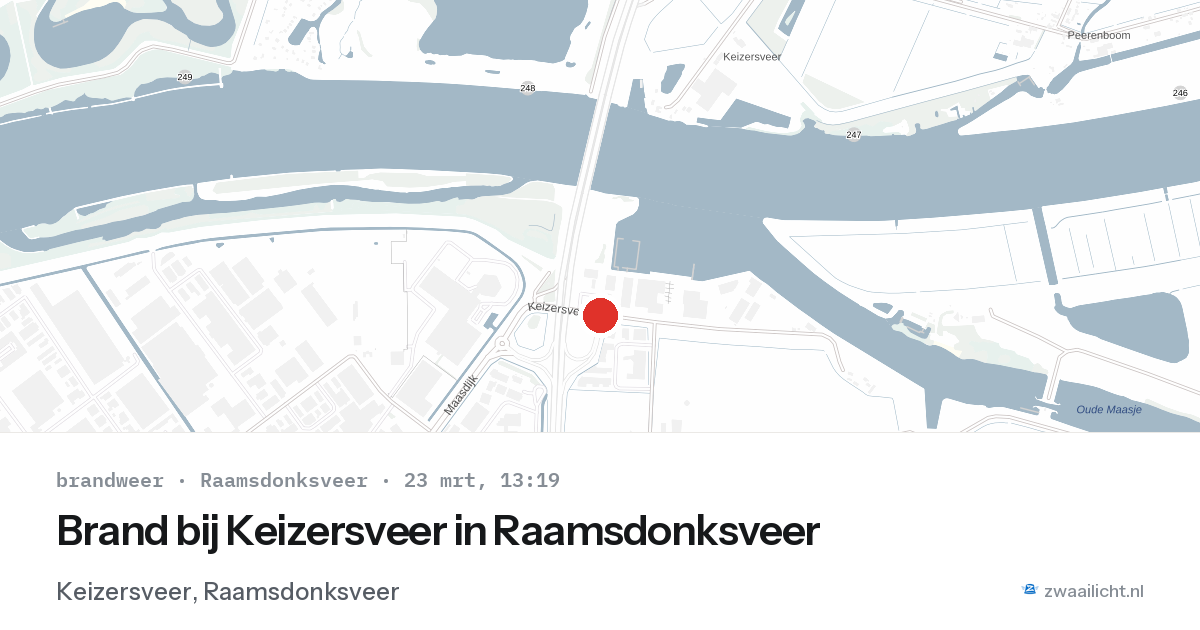 Brand bij Keizersveer in Raamsdonksveer — 23 mrt 2026