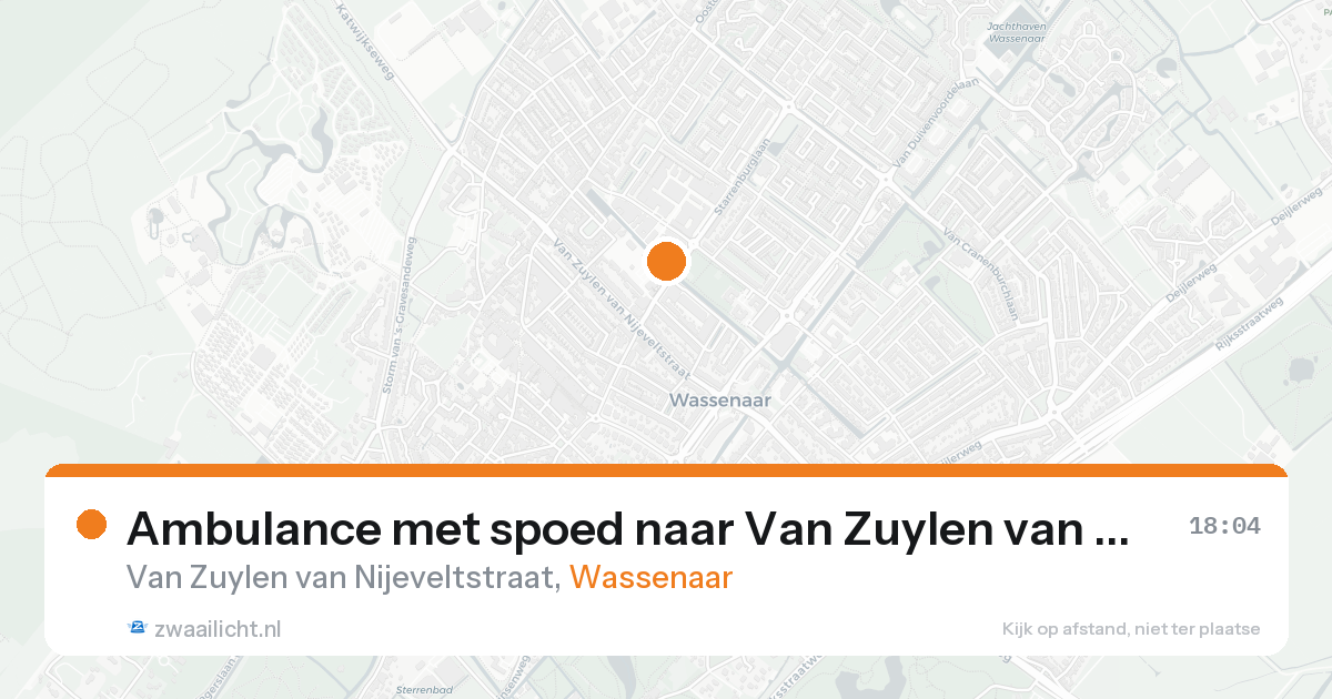 Ambulance met spoed naar Van Zuylen van Nijeveltstraat in Wassenaar — 18 aug 2026
