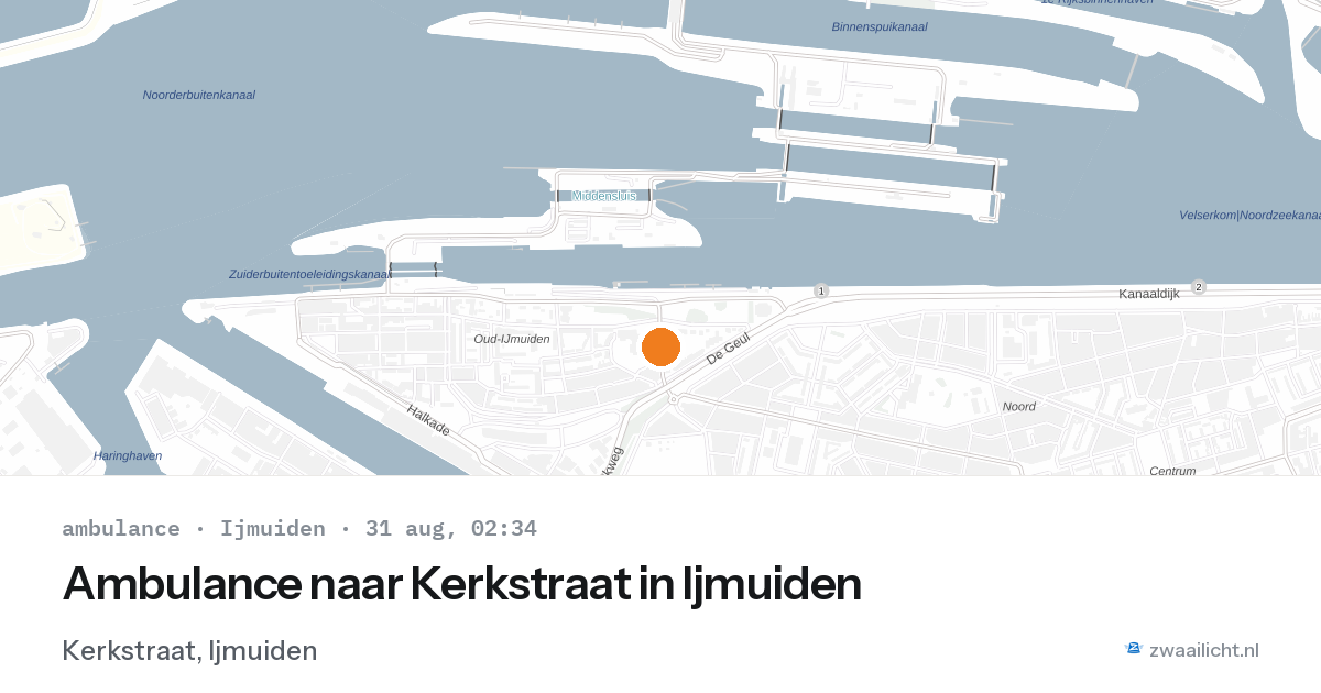 Ambulance naar Kerkstraat in Ijmuiden — 31 aug 2026