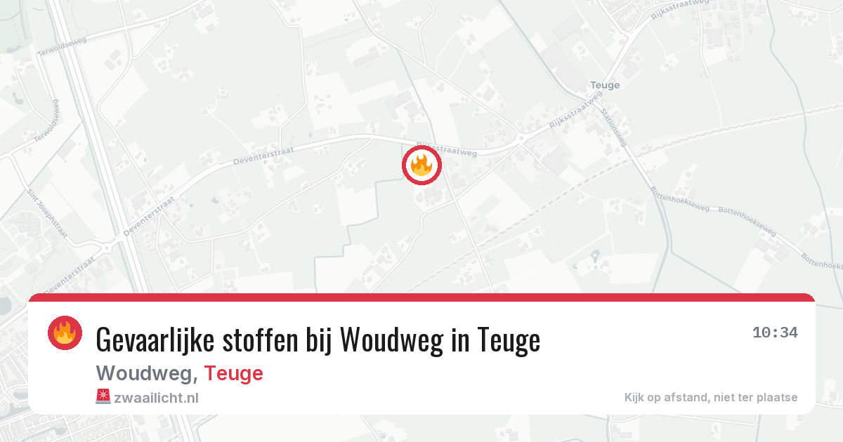 Gevaarlijke stoffen bij Woudweg in Teuge — 7 jul 2026