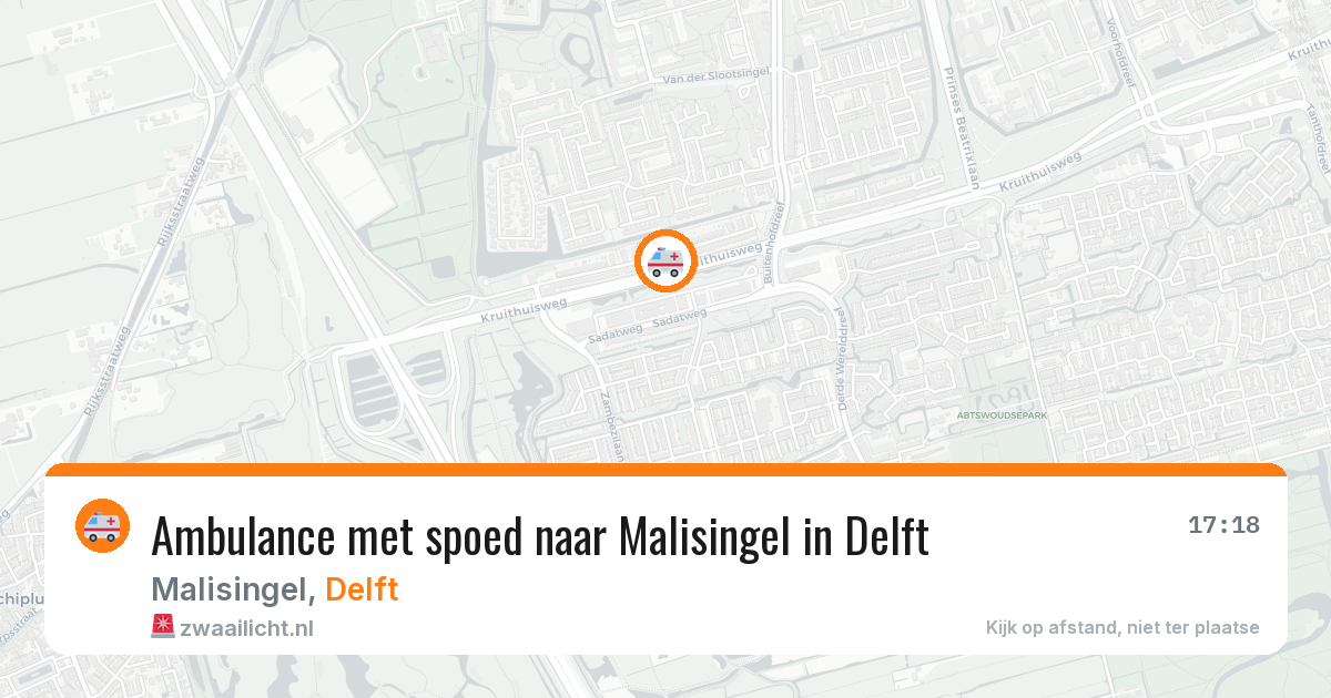 Ambulance met spoed naar Malisingel in Delft — 18 jun 2026