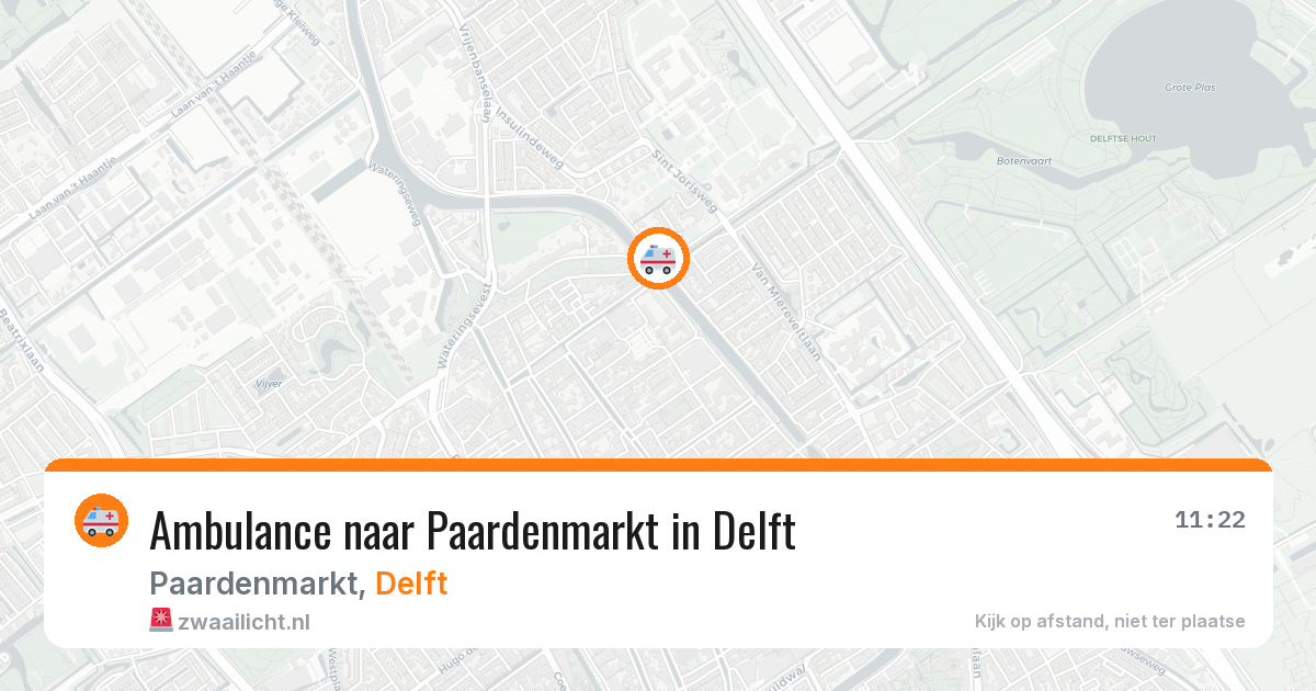 Ambulance naar Paardenmarkt in Delft — 7 jul 2026