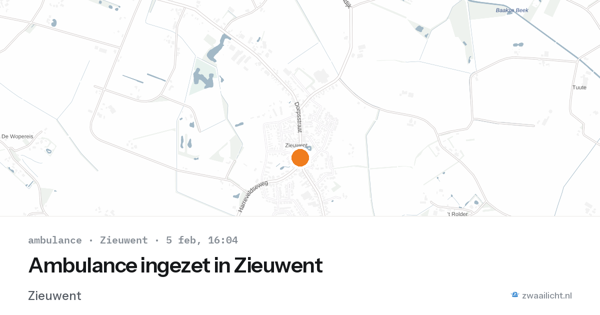 Ambulance ingezet in Zieuwent — 5 feb 2026