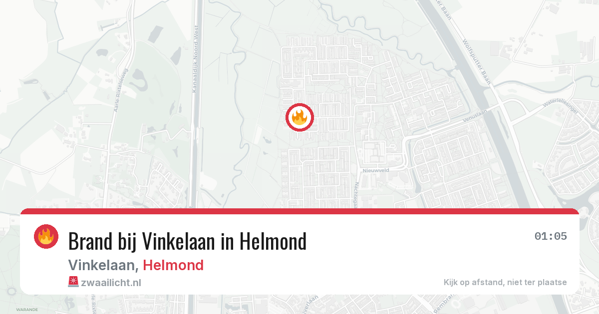 Brand bij Vinkelaan in Helmond — 18 jun 2026