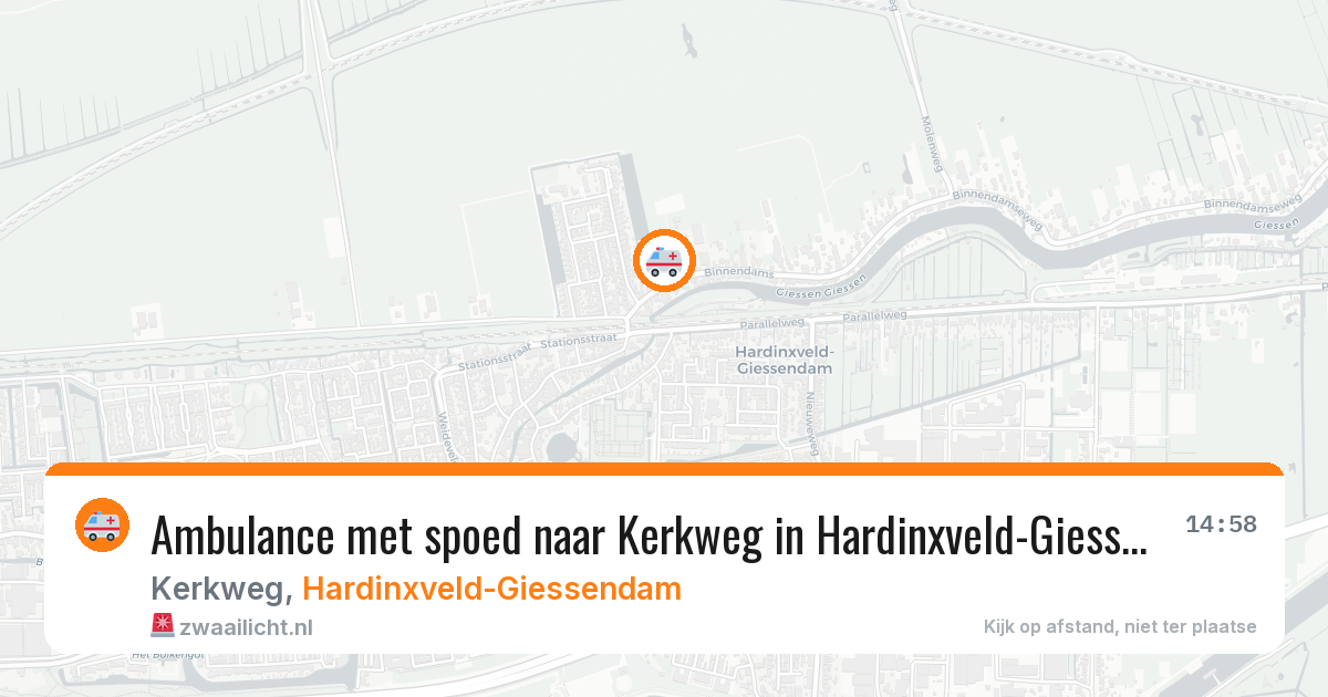 Ambulance met spoed naar Kerkweg in Hardinxveld-Giessendam — 17 mei 2026