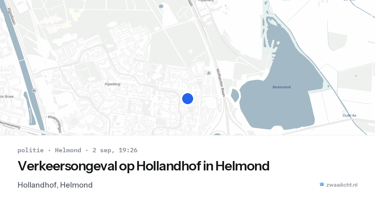 Verkeersongeval op Hollandhof in Helmond — 2 sep 2026