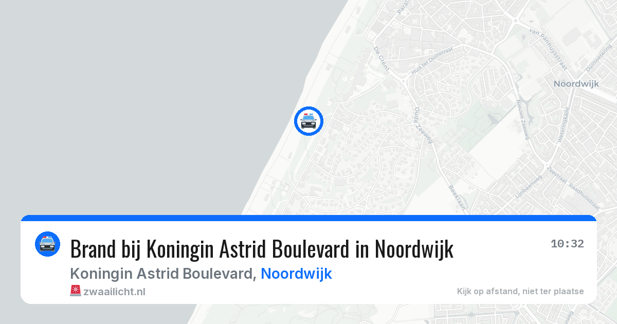 Brand bij Koningin Astrid Boulevard in Noordwijk — 12 aug 2026