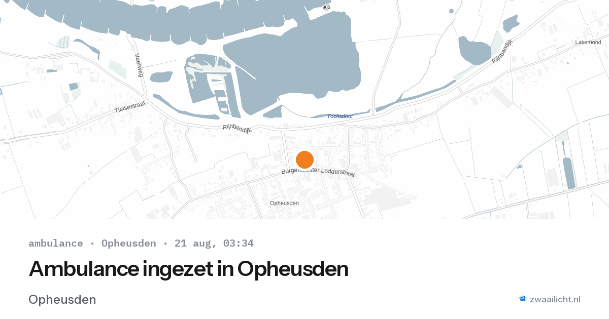 Ambulance ingezet in Opheusden — 21 aug 2026