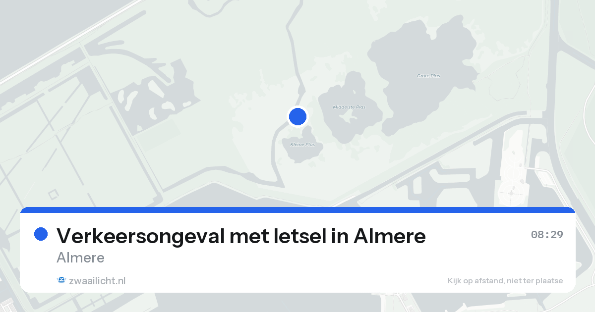 Verkeersongeval met letsel in Almere — 20 aug 2026