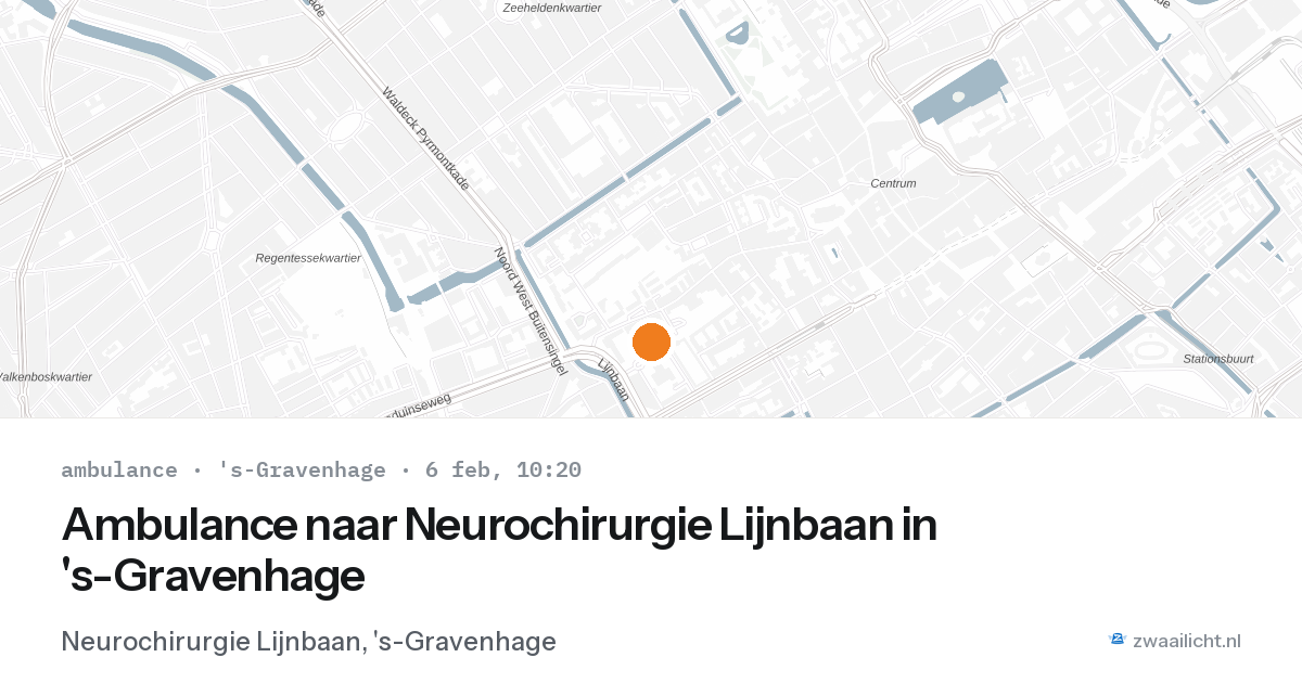 Ambulance naar Neurochirurgie Lijnbaan in 's-Gravenhage — 6 feb 2026