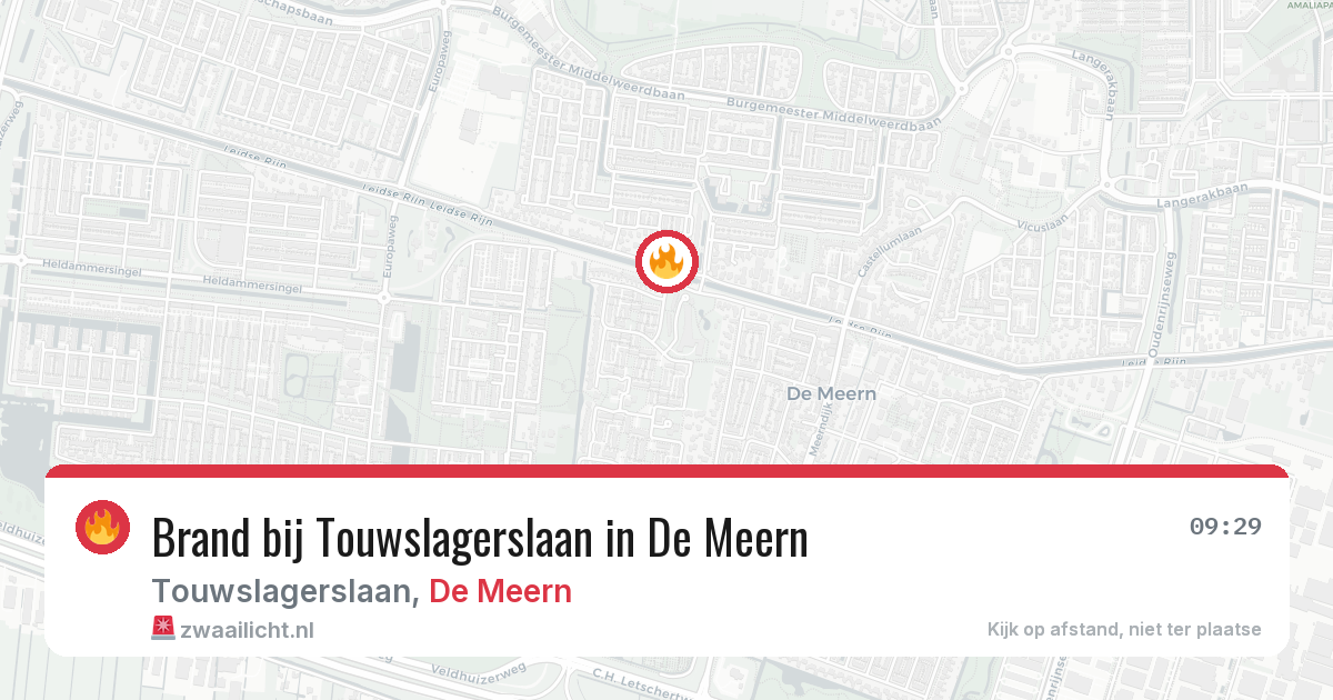 Brand bij Touwslagerslaan in De Meern — 11 mei 2026