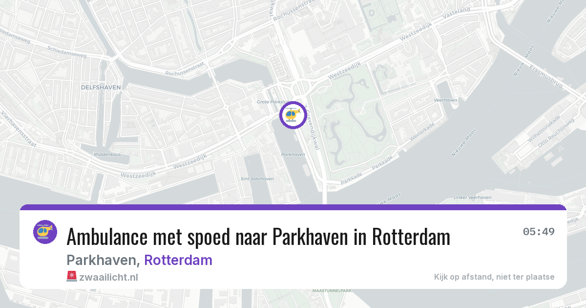Ambulance met spoed naar Parkhaven in Rotterdam — 30 jun 2026