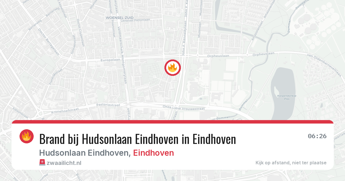 Brand bij Hudsonlaan Eindhoven in Eindhoven — 20 mei 2026