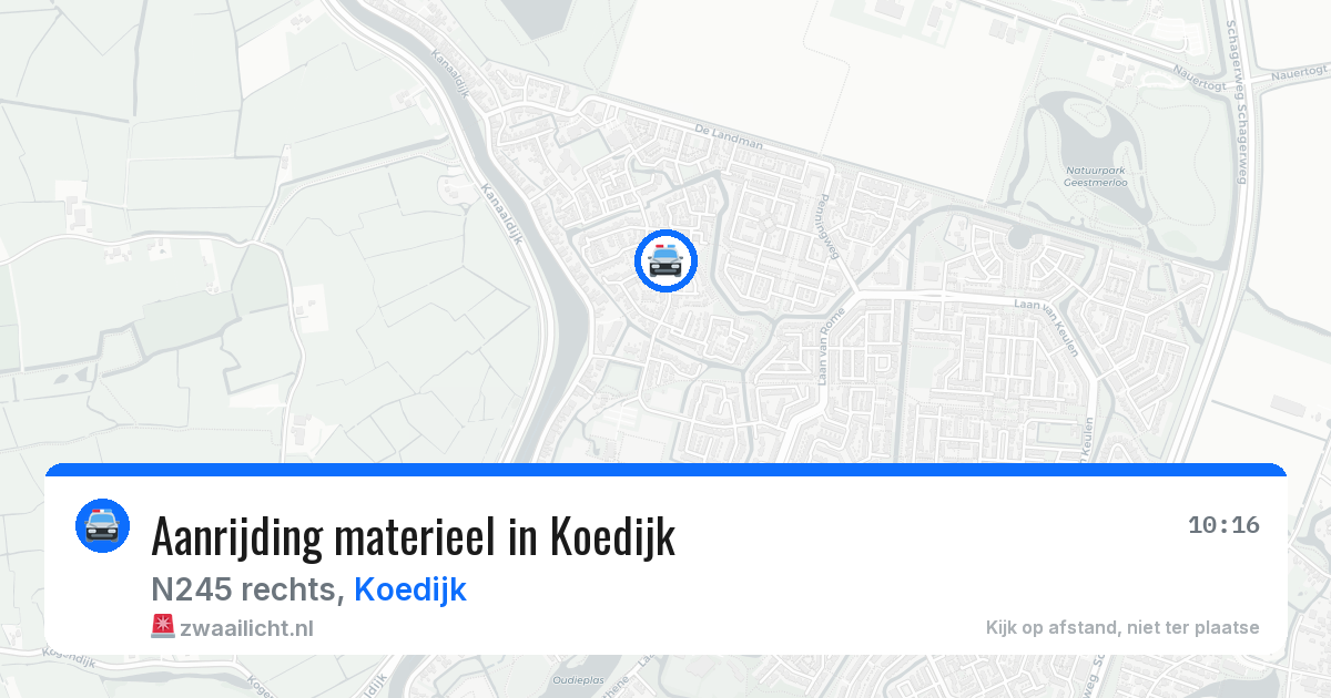 Aanrijding materieel in Koedijk — 3 aug 2026