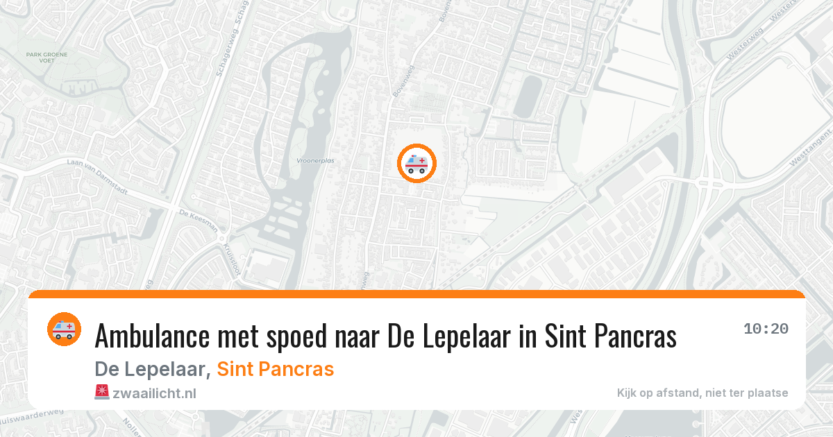 Ambulance met spoed naar De Lepelaar in Sint Pancras — 22 jun 2026
