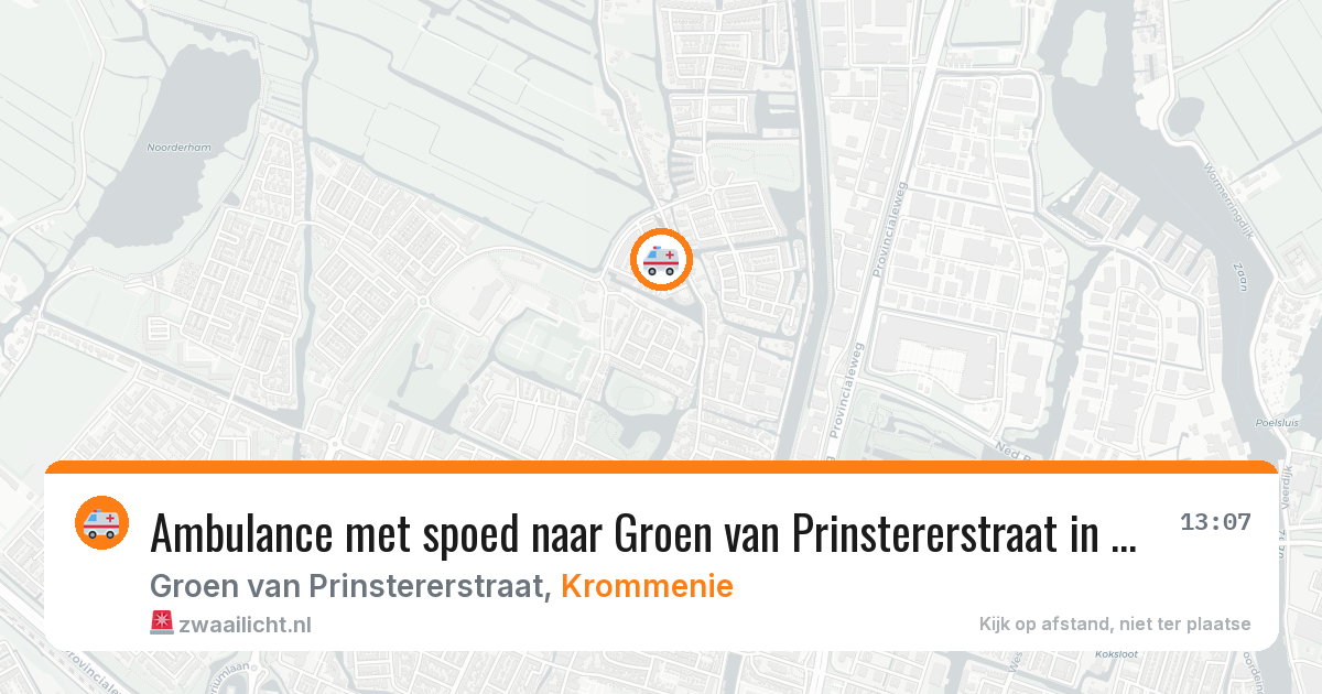 Ambulance met spoed naar Groen van Prinstererstraat in Krommenie — 12 jul 2026