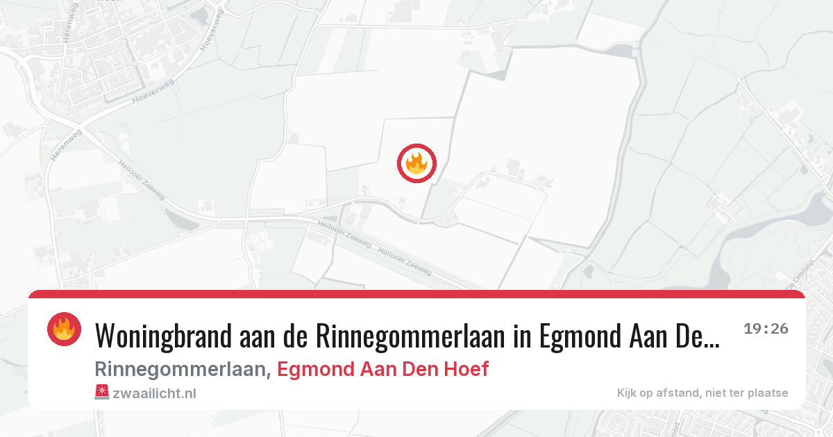 Woningbrand aan de Rinnegommerlaan in Egmond Aan Den Hoef — 13 mrt 2026