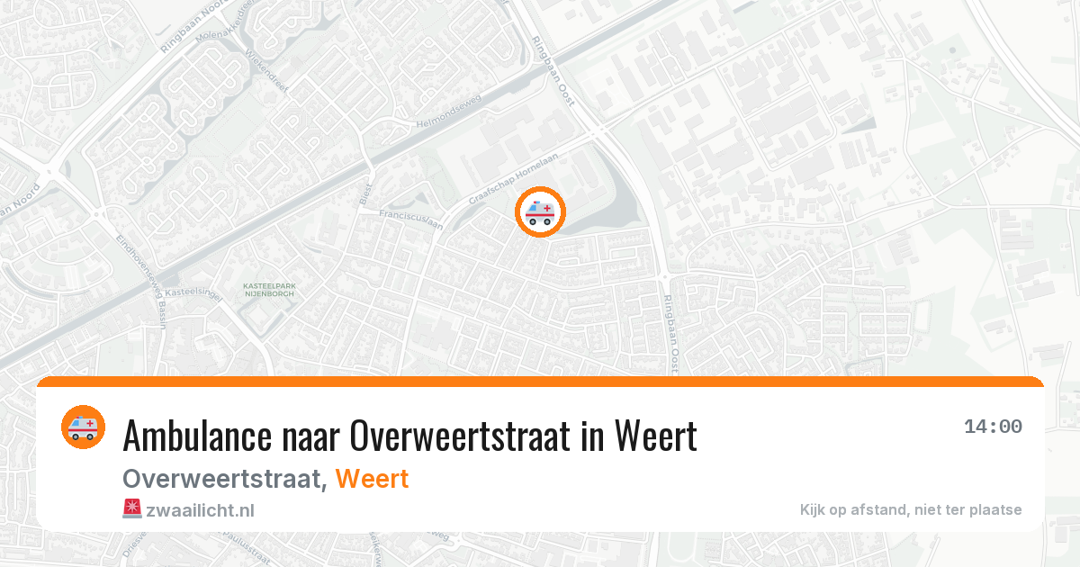 Ambulance naar Overweertstraat in Weert — 3 aug 2026