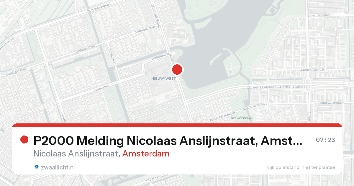 P2000 Melding Nicolaas Anslijnstraat, Amsterdam — 31 jan 2026