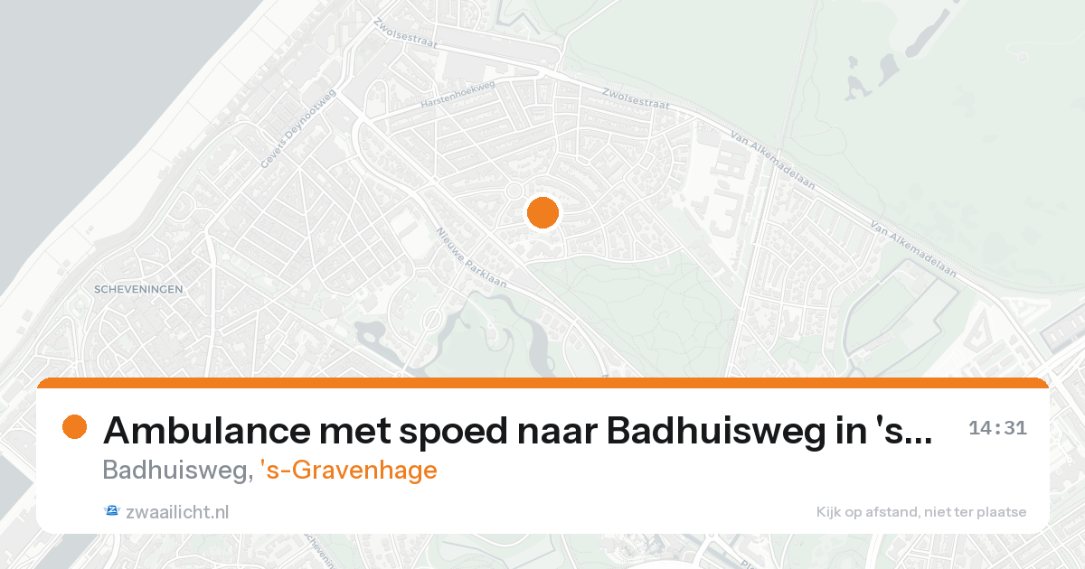 Ambulance met spoed naar Badhuisweg in 's-Gravenhage — 17 aug 2026
