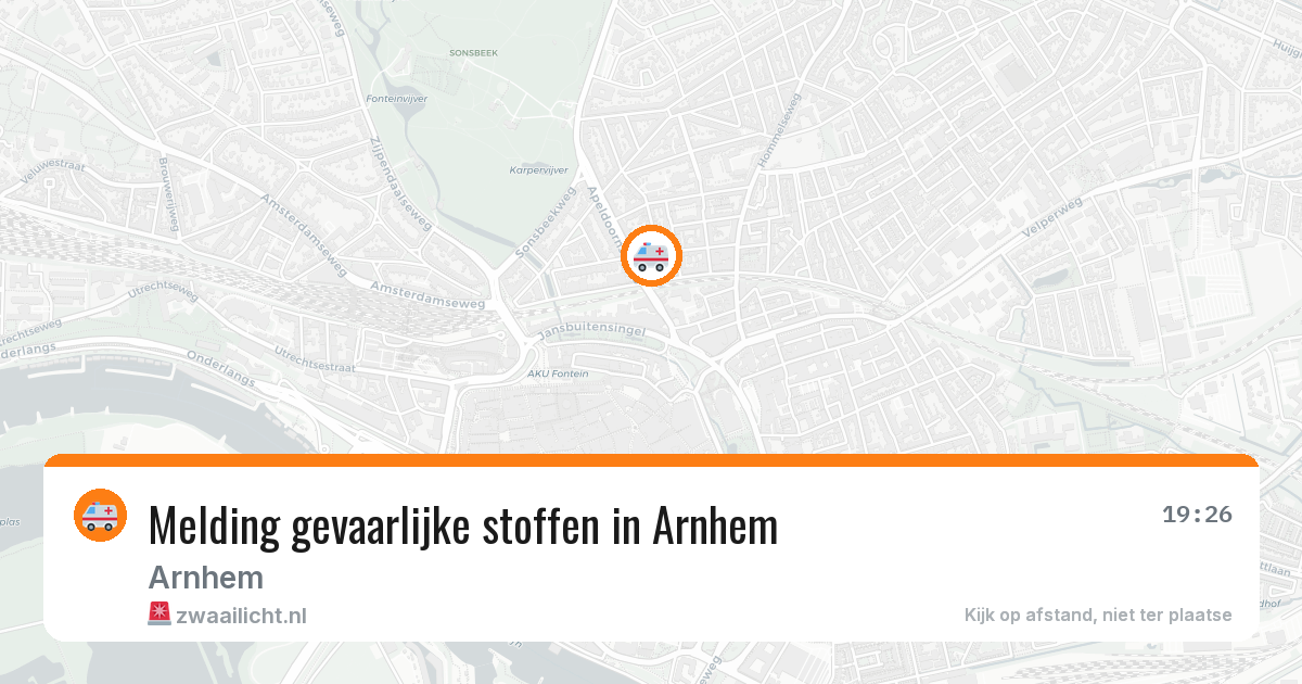 Melding gevaarlijke stoffen in Arnhem — 19 jul 2026