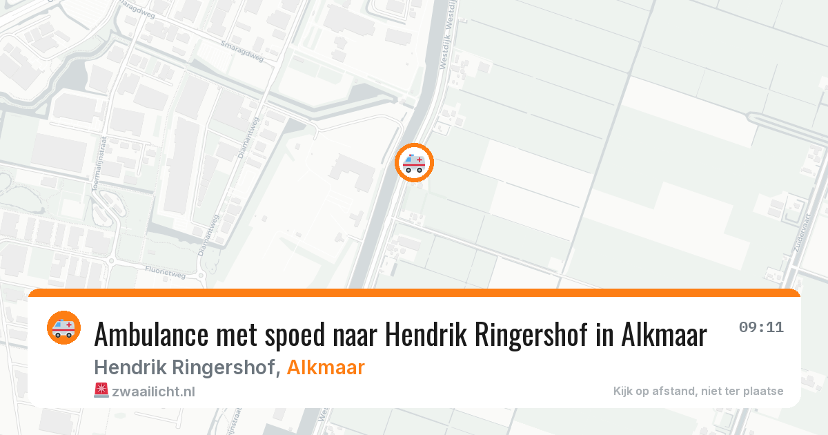 Ambulance met spoed naar Hendrik Ringershof in Alkmaar — 9 jul 2026