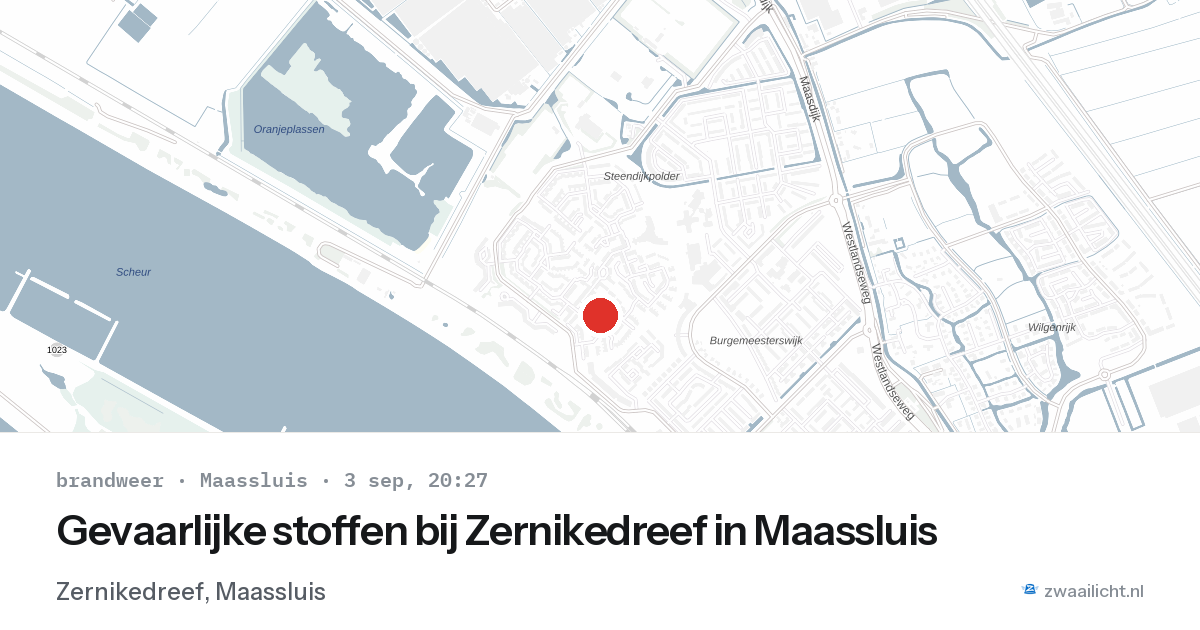 Gevaarlijke stoffen bij Zernikedreef in Maassluis — 3 sep 2026