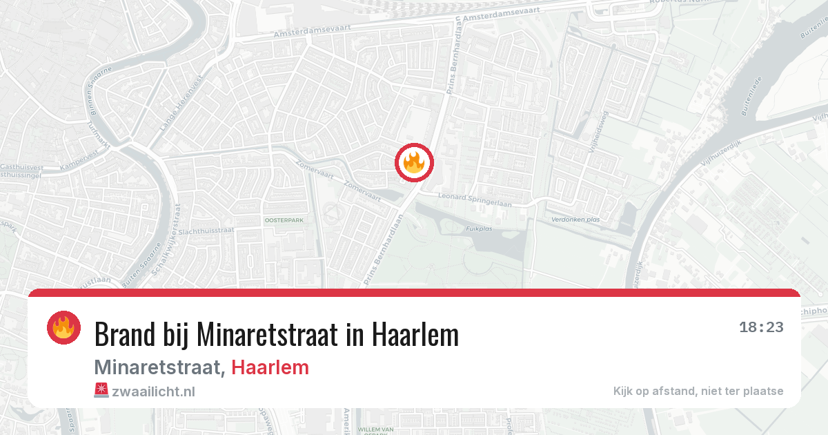 Brand bij Minaretstraat in Haarlem — 13 jul 2026