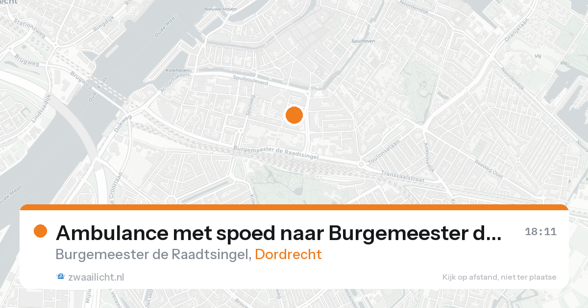 Ambulance met spoed naar Burgemeester de Raadtsingel in Dordrecht — 22 aug 2026