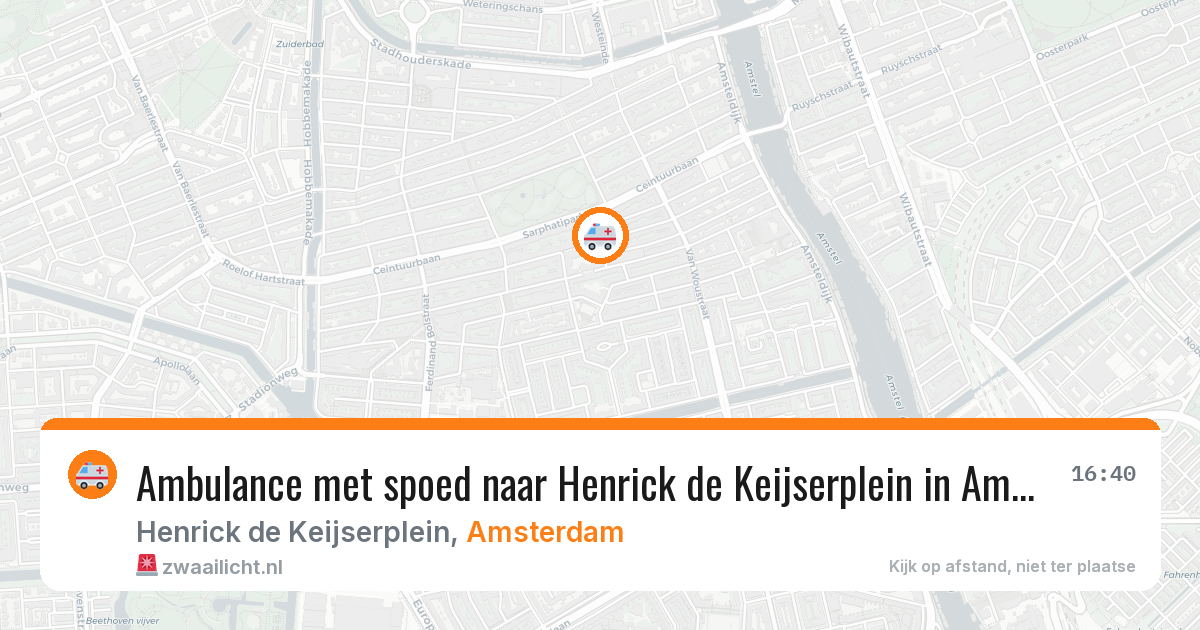 Ambulance met spoed naar Henrick de Keijserplein in Amsterdam — 7 mei 2026