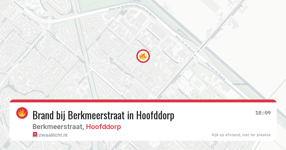 Brand bij Berkmeerstraat in Hoofddorp — 2 aug 2026
