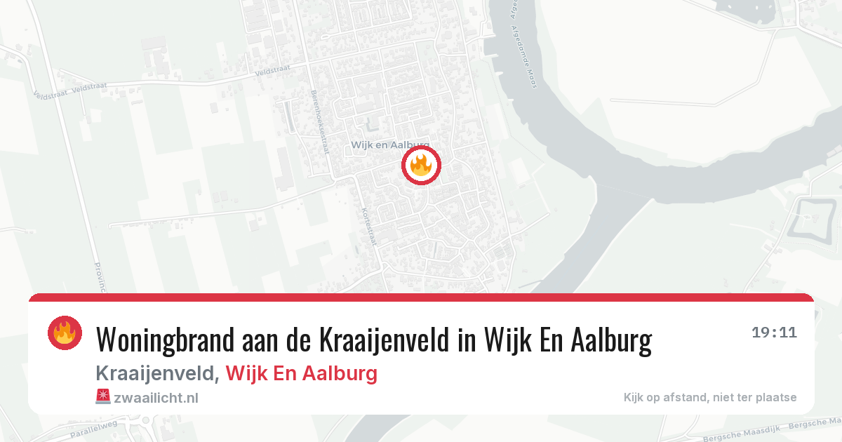 Woningbrand aan de Kraaijenveld in Wijk En Aalburg — 6 aug 2026
