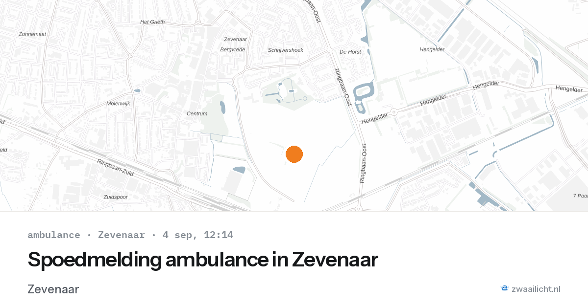 Spoedmelding ambulance in Zevenaar — 4 sep 2026