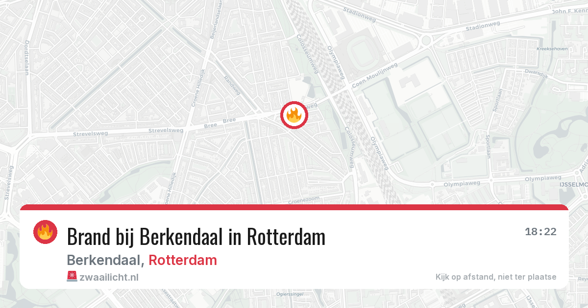 Brand bij Berkendaal in Rotterdam — 4 aug 2026