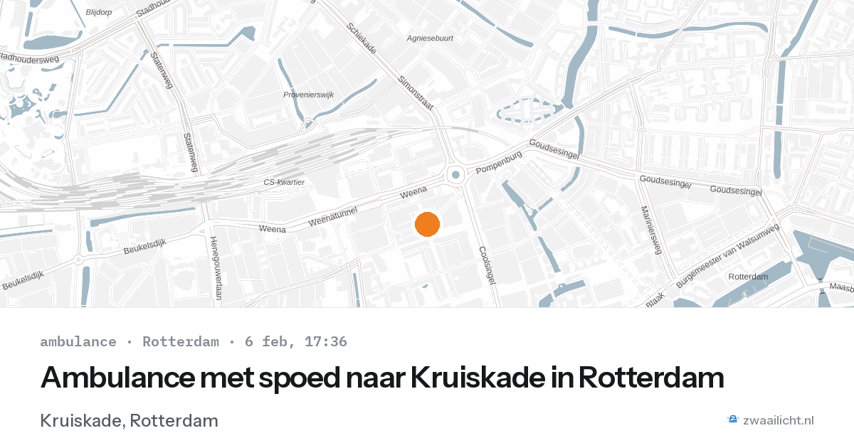 Ambulance met spoed naar Kruiskade in Rotterdam — 6 feb 2026