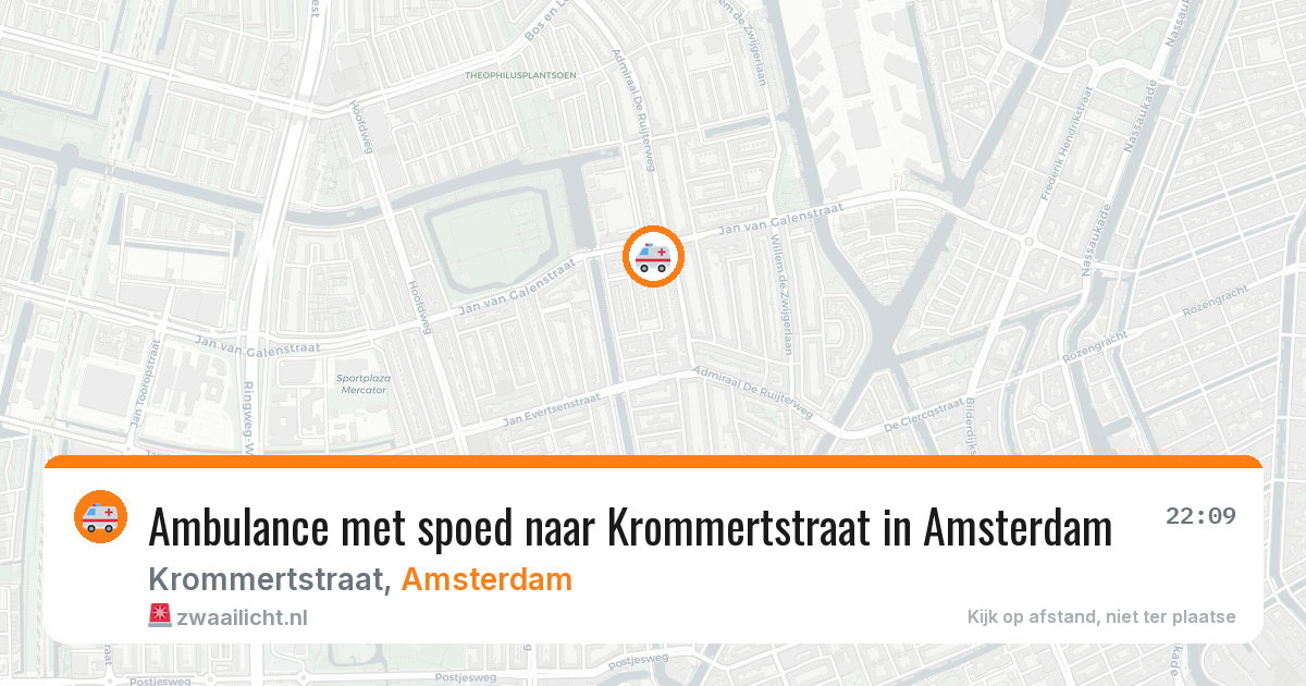 Ambulance met spoed naar Krommertstraat in Amsterdam — 1 apr 2026