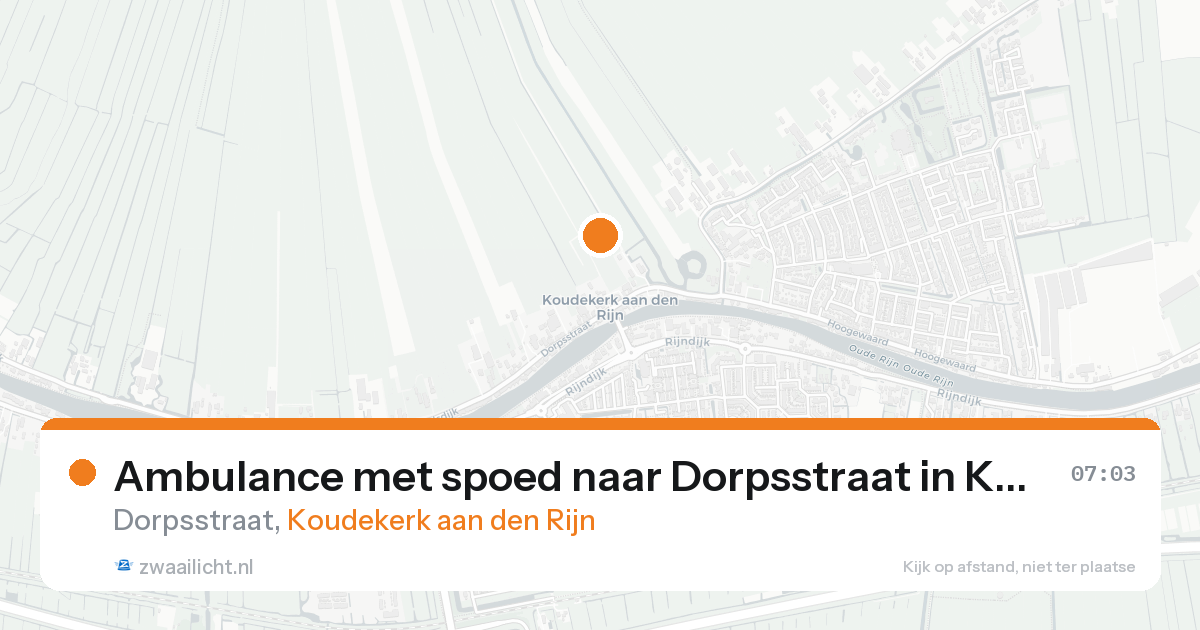 Ambulance met spoed naar Dorpsstraat in Koudekerk aan den Rijn — 16 aug 2026