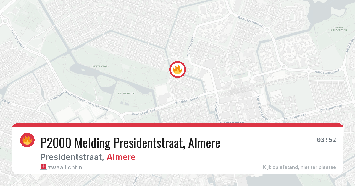 P2000 Melding Presidentstraat, Almere — 1 mrt 2026