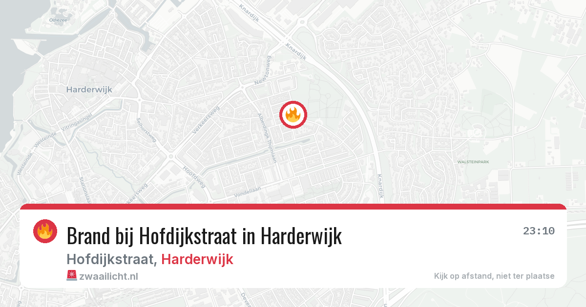 Brand bij Hofdijkstraat in Harderwijk — 23 apr 2026