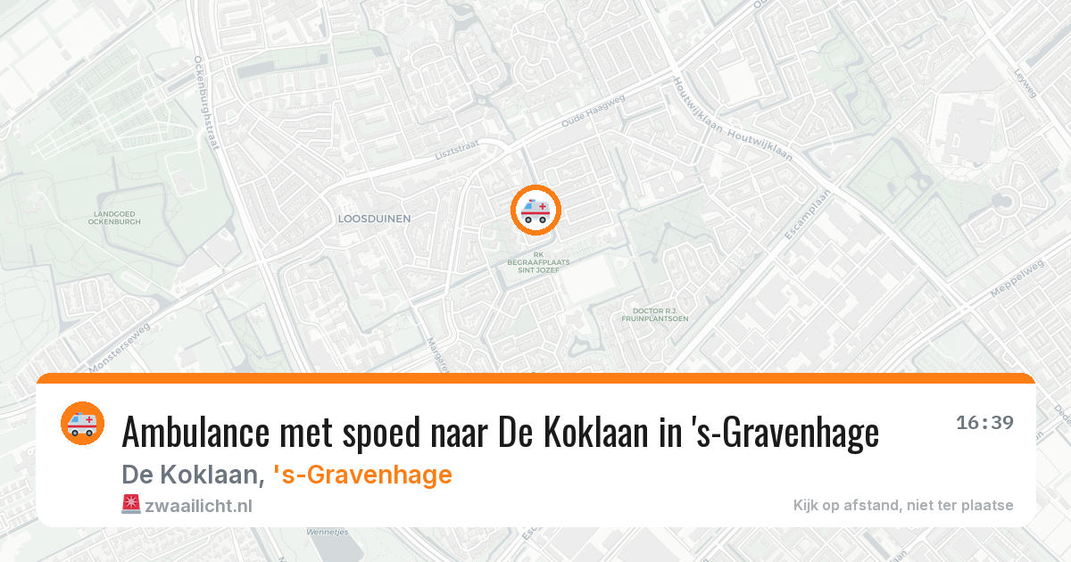 Ambulance met spoed naar De Koklaan in 's-Gravenhage — 6 jun 2026