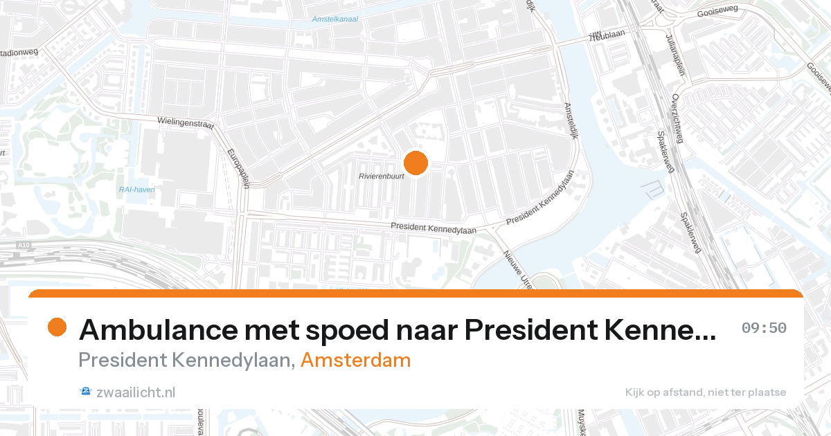 Ambulance met spoed naar President Kennedylaan in Amsterdam — 27 aug 2026