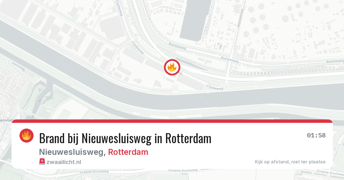 Brand bij Nieuwesluisweg in Rotterdam — 26 jun 2026