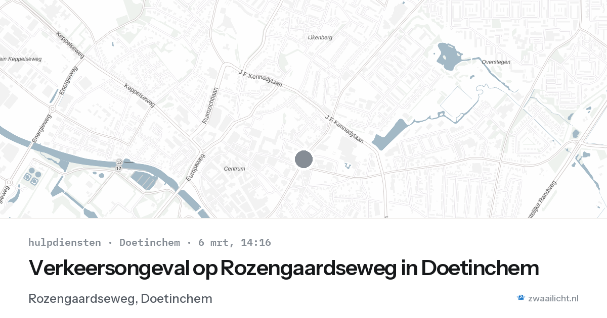 Verkeersongeval op Rozengaardseweg in Doetinchem — 6 mrt 2026